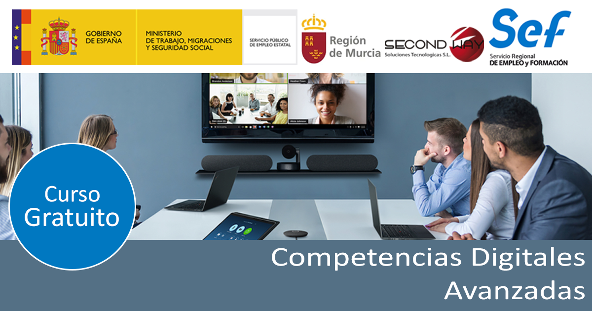 Curso gratuito en Competencias digitales Avanzadas (desempleados) - Murcia